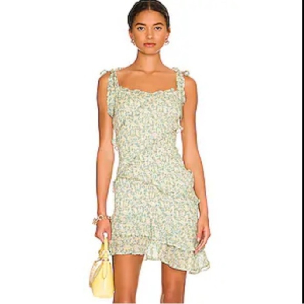 ASTR The Label Eastwick Dress NWOT – Yellow Green Floral, Boho Chic Cottagecore
